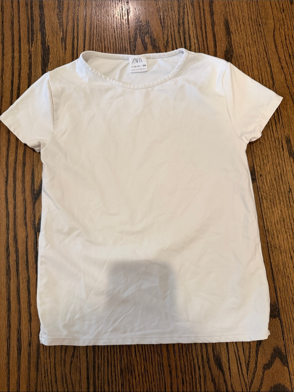 ZARA White Short Sleeve Crewneck Tee